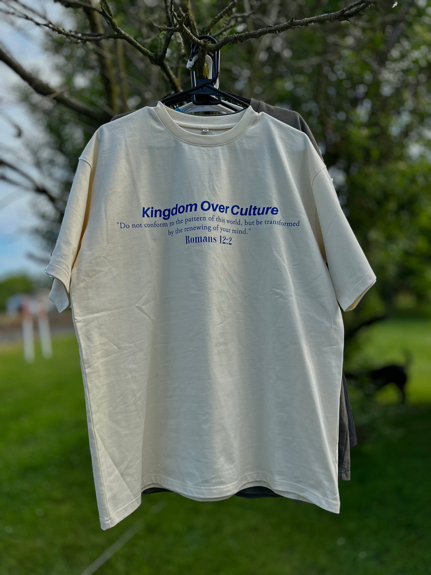 UNISEX Light Beige Drop Shoulder Tee – "Kingdom Over Culture"
