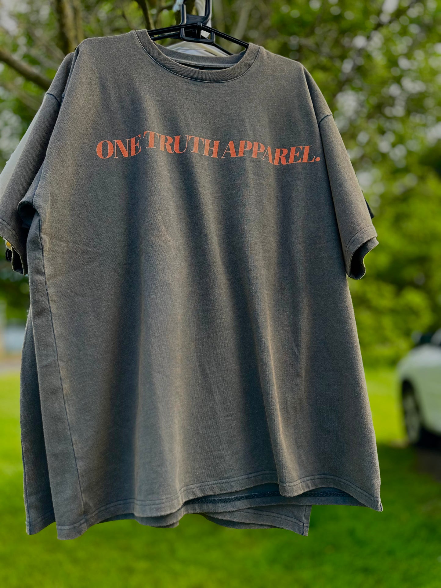UNISEX YOU NEED JESUS Vintage Drop Shoulder Tee – Neon Orange Lettering