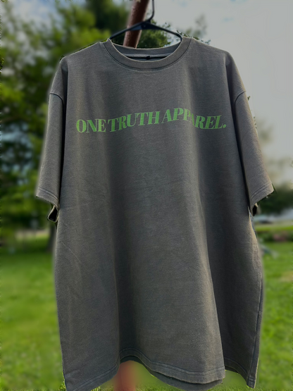 UNISEX Dark Washed Drop Shoulder Tee – "YOU NEED JESUS" (Green Lettering)