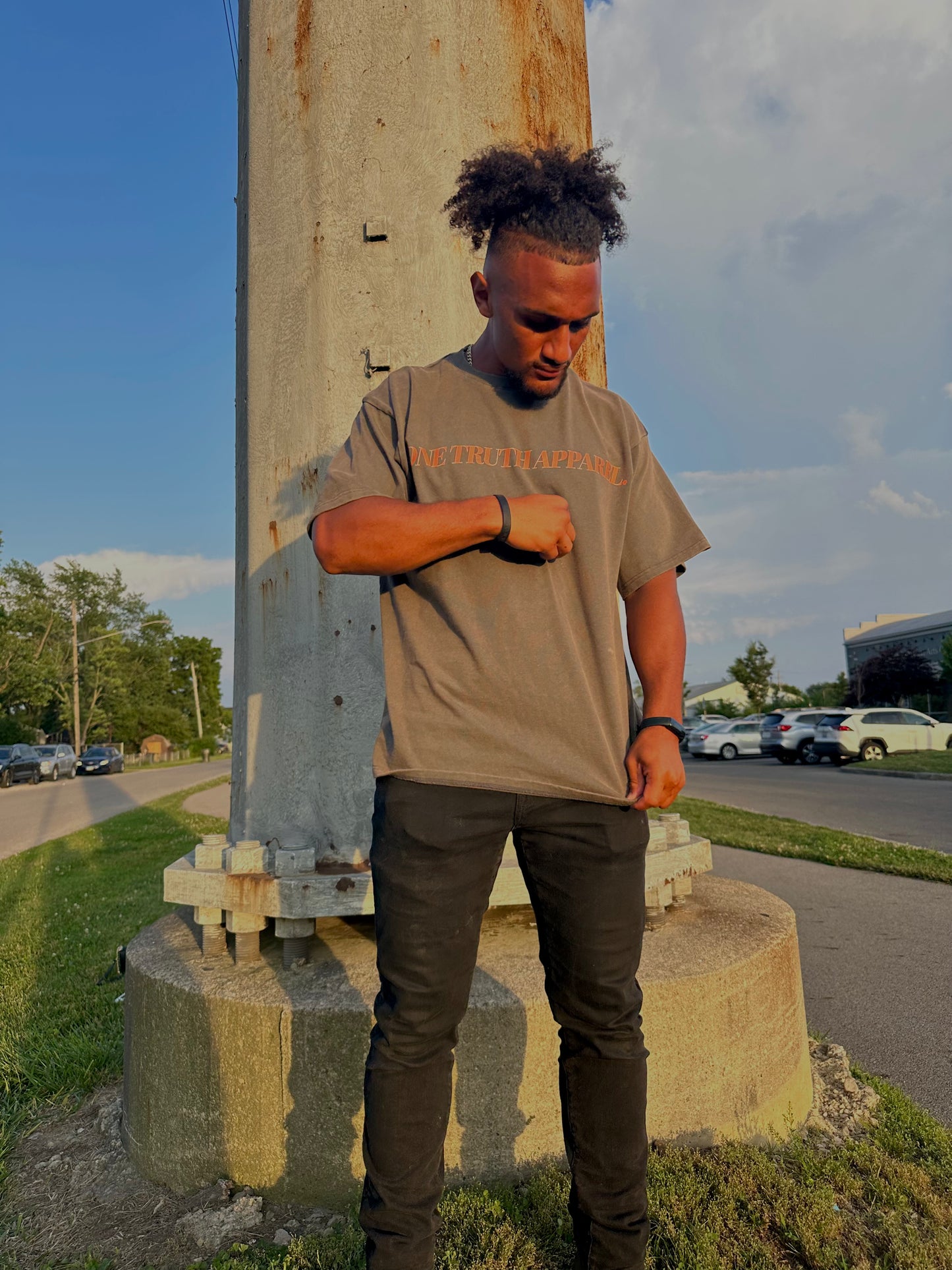 UNISEX YOU NEED JESUS Vintage Drop Shoulder Tee – Neon Orange Lettering