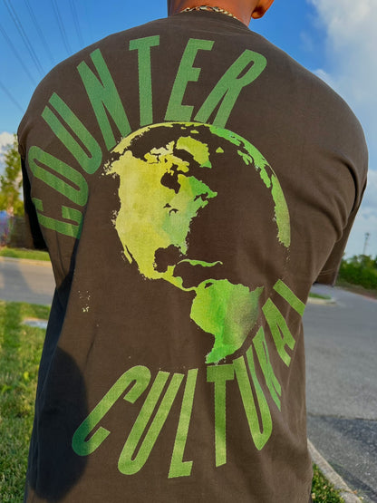 UNISEX Black Drop Shoulder Tee – "Kingdom Over Culture" - Green