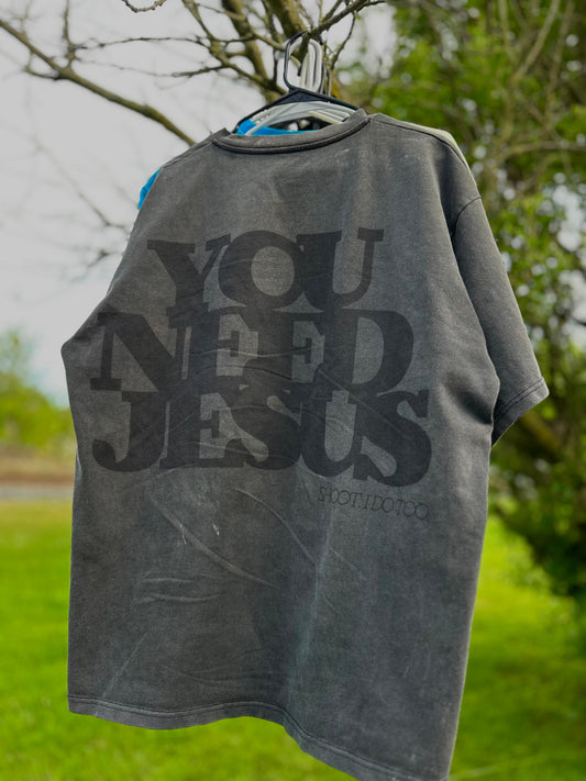 UNISEX YOU NEED JESUS Vintage Washed Out Tee